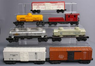 Lionel O Gauge Postwar Freight Cars: 6472,  6415,  6015,  X3464,  6448,  6119,  6045 [