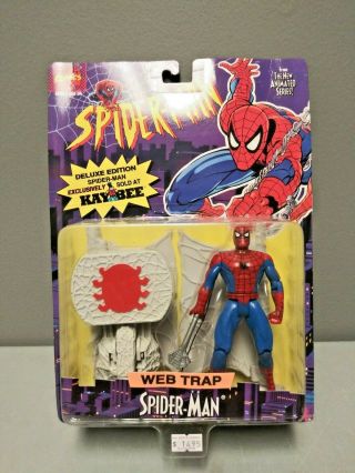 Marvel Spider - Man Animated Series Web Trap Spider - Man Action Figure Toy Biz