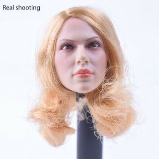 1/6 Black Widow Scarlett Johansson Head Sculpt Blonde/golden Hair Fit12  Figure
