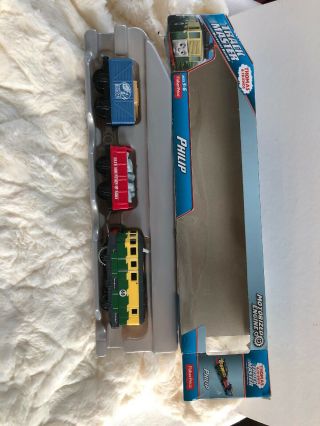 Thomas And Friends Trackmaster Philip Motorized Engine Train Red Blue Cars