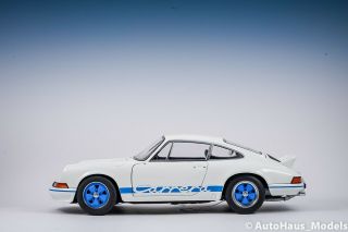 1/18 Autoart 1973 Porsche 911 Carrera Rs 2.  7 White And Blue