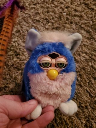Vintage 90s 1999 Tiger Electronic Furby Babies Blue And Pink