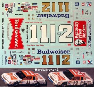 Nascar Decal 11 Or 12 Budweiser 1984 Monte Carlo,  Bonnett - Waltrip - Wetworks