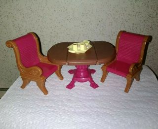 Fisher - Price Loving Family Dining Room Furniture Dollhouse Guc