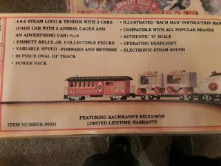Bachmann Emmett Kelly Jr Circus Train Set The Ringmaster 90021 Complete G Scale 2