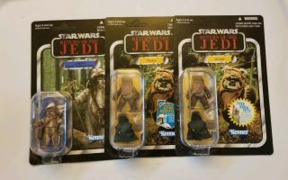 Star Wars Return Of The Jedi Wicket X 2,  Logray Unpunched Hasbro Vintage