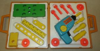Vintage 1977 Fisher Price Tool Kit 924 - - Complete Set Drill