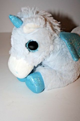 Wildream Light Blue Unicorn w/Wings HORSE Stuffed Toy Plush 11 