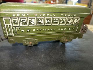Vintage Marx Army Supply Train 500 Locomotive & Passenger Car Prewar O Scale 4