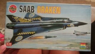 Rare Vintage Airfix.  02039.  Saab Draken.  1:72