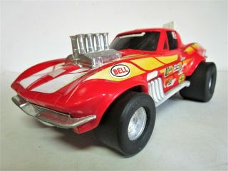 Vintage 10 Inch Long Matchbox Corvette Sting Ray Dragster Battery Operated Car.