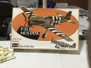 Revell P51 B Mustang Wwii American Fighter Airplane Model Kit 1/32 Early Box