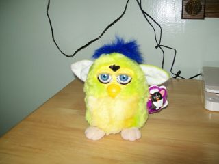 1999 Furby,  Green & Yellow,  With Tags,  Tiger Electronics,