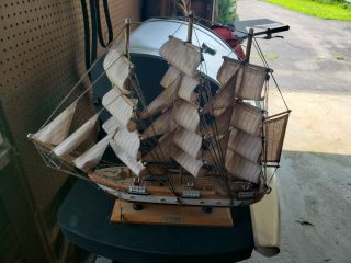 Vintage Wood Model Ship Boat