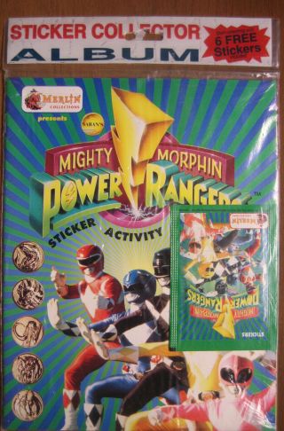 Mighty Morphin Power Rangers Sticker Activity Album (1994) Merlin Nip