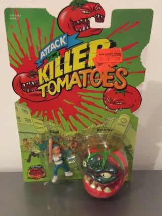 1991 Attack Of The Killer Tomatoes Tomacho W/ Chad No.  2053 Mattel Nos Vintage