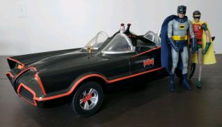 1966 Tv Series Batmobile Mattel 18 Inch Model Car With Batman And Robin Figures