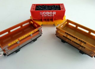 3 Trackmaster Train Cars Thomas & Friends Sodor Coal Fireworks Crovan 