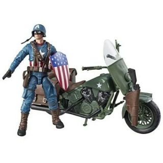 Marvel Legends 80th Ann Captain America W/ Motorcycle 6in Figure Avengers