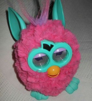 Furby Boom Hasbro 2012 Pink Turquoise Talking Electronic Toy -