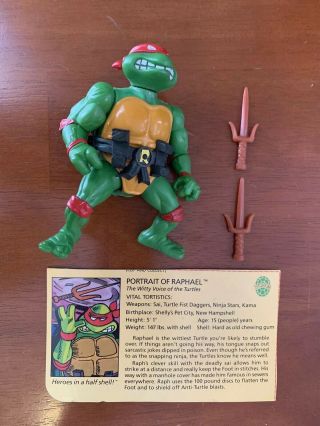 1988 Tmnt Teenage Mutant Ninja Turtles Raphael 100 Complete W/file Card