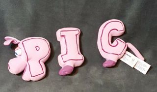 PBS Word World magnetic animal plush PIG Pull apart letters TV show Spin Master 3