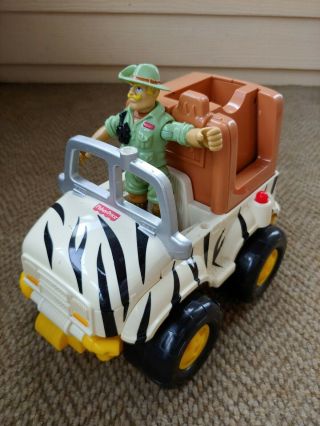 Fisher Price Jungle Talking Safari Car Jeep With Safari Guy With Card