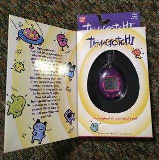 1997 Bandai Tamagotchi Pink & Purple Virtual Pet Read
