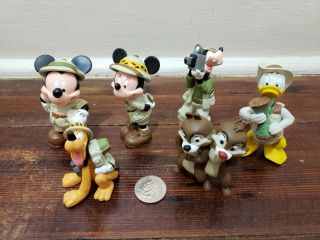 Disney Parks Mickey Mouse Safari Figures,  Pvc Set,  Cake Toppers Or Toys