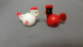 Vintage Fisher Price Little People Red Rooster And White Hen For Farm 915