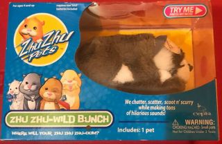 Zhu Zhu Pets Hamster Num Nums - Gray - Batteries - Never Played With