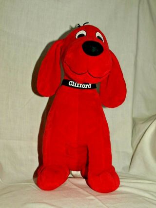 Clifford The Big Red Dog Stuffed Plush 13 " Puppy Toy Figure Soft Black Collar