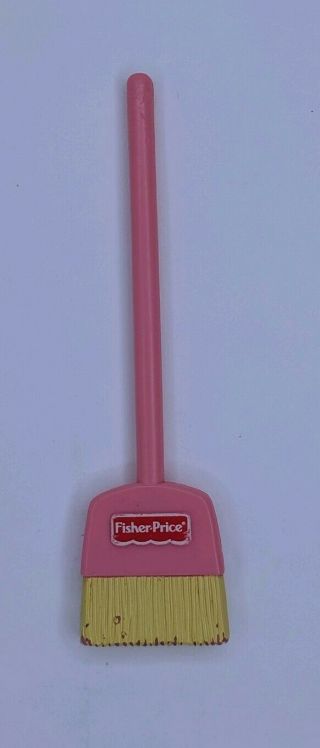 Fisher Price Loving Family Dollhouse Laundry Room Pink Doll Straw Broom Kitchen
