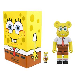 Medicom Bearbrick 100,  400 Set Spongebob Squarepants Be@rbrick In Us - Rare