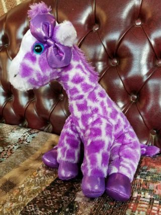 Aurora World Plush 13 " Purple Giraffe Girlz Nation Gently