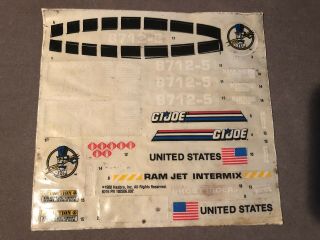 Gi Joe 1988 Phantom X - 19 Decal/sticker Sheet (a Little Dirty And Tacky)