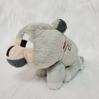8 " Minecraft Gray Mojang Jinx Wolf Plush Stuffed Animal Toy B350