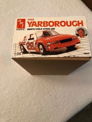 AMT CALE YARBOROUGH HARDEES MONTE CARLO 1/25 SCALE MODEL KIT - OPENED BUT COMPLETE 5
