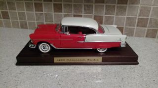 1:16 1955 Chevy Bel Air Danbury Diecast With Wood Stand
