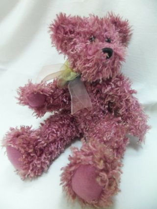 Aaaaaww Progressive Plush 10 " Nubby Plum Color Betsy Jointed Teddy Bear