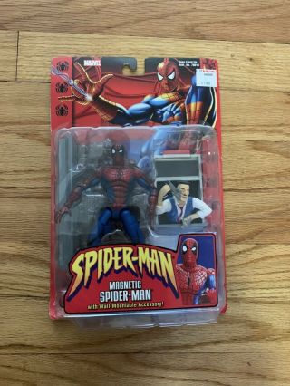 Vintage Spider - Man Classic Magnetic Action Figure Marvel Toys / Toybiz Rare