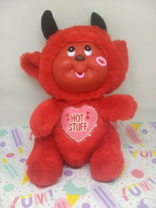 Vintage Valentine Plush Red Devil Hot Stuff Stuffed Animal Cute Love Gift