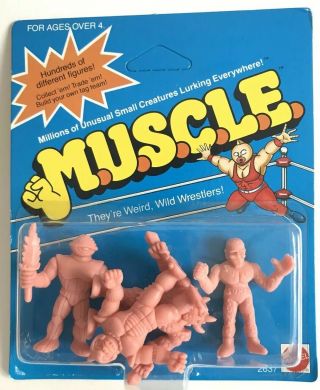 Vintage 1985 M.  U.  S.  C.  L.  E.  Men 4 - Pack Unpunched Mattel.  C