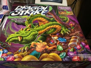 Milton Bradley Dragon Strike Board Game Motorized Dragon 2002 Open Box