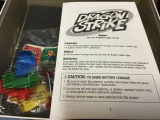 Milton Bradley Dragon Strike Board Game Motorized Dragon 2002 Open Box 2