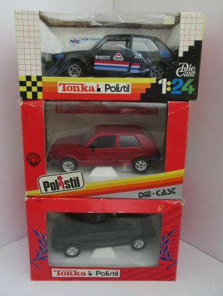 3x Polistil/tonka Volkswagen Golf Mk.  1 - 1:25 Scale - Mint/boxed