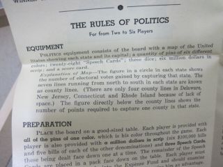 1936 Parker Brothers The Game of Politics by Oswald B Lord President Election 36 8