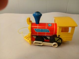 Vintage Fisher Price Pull Toy Wood Chuggy 643 Toot Toot Train