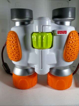 Fisher Price Kid Tough Toy Binoculars White/orange With Neck Strap 2009