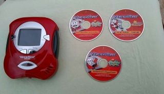 Red Hasbro Videonow Personal Video Player Color With 3 Black And White Movies